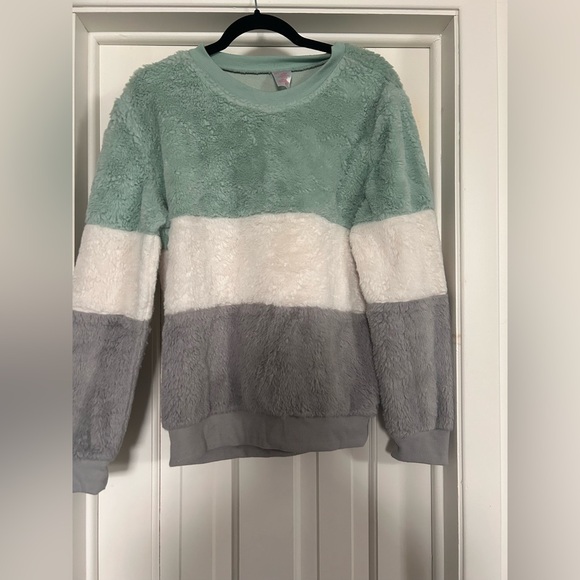 Colorblock Fuzzy Sweater - Picture 1 of 2